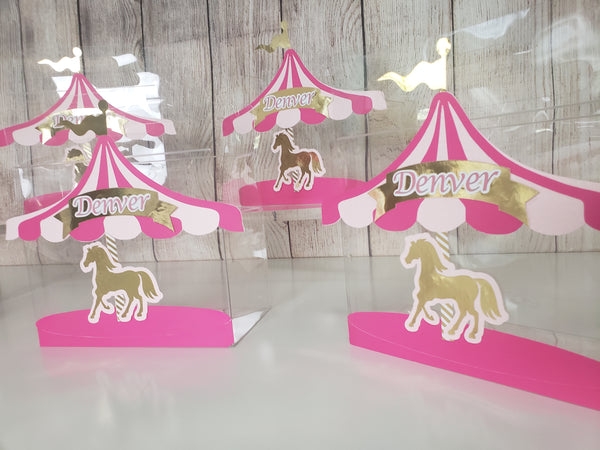 Carousel Clear Favor Boxes