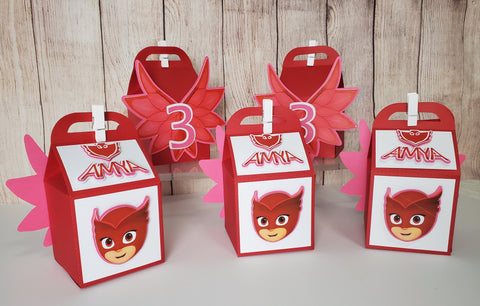 Owlette Carton Milk Favor Box with wings