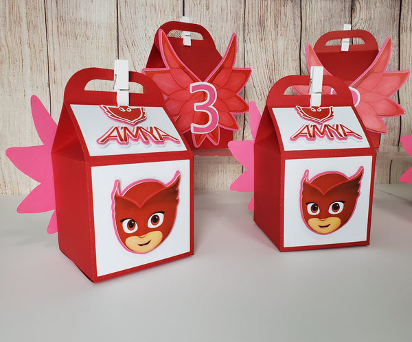 Owlette Carton Milk Favor Box with wings