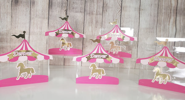 Carousel Clear Favor Boxes